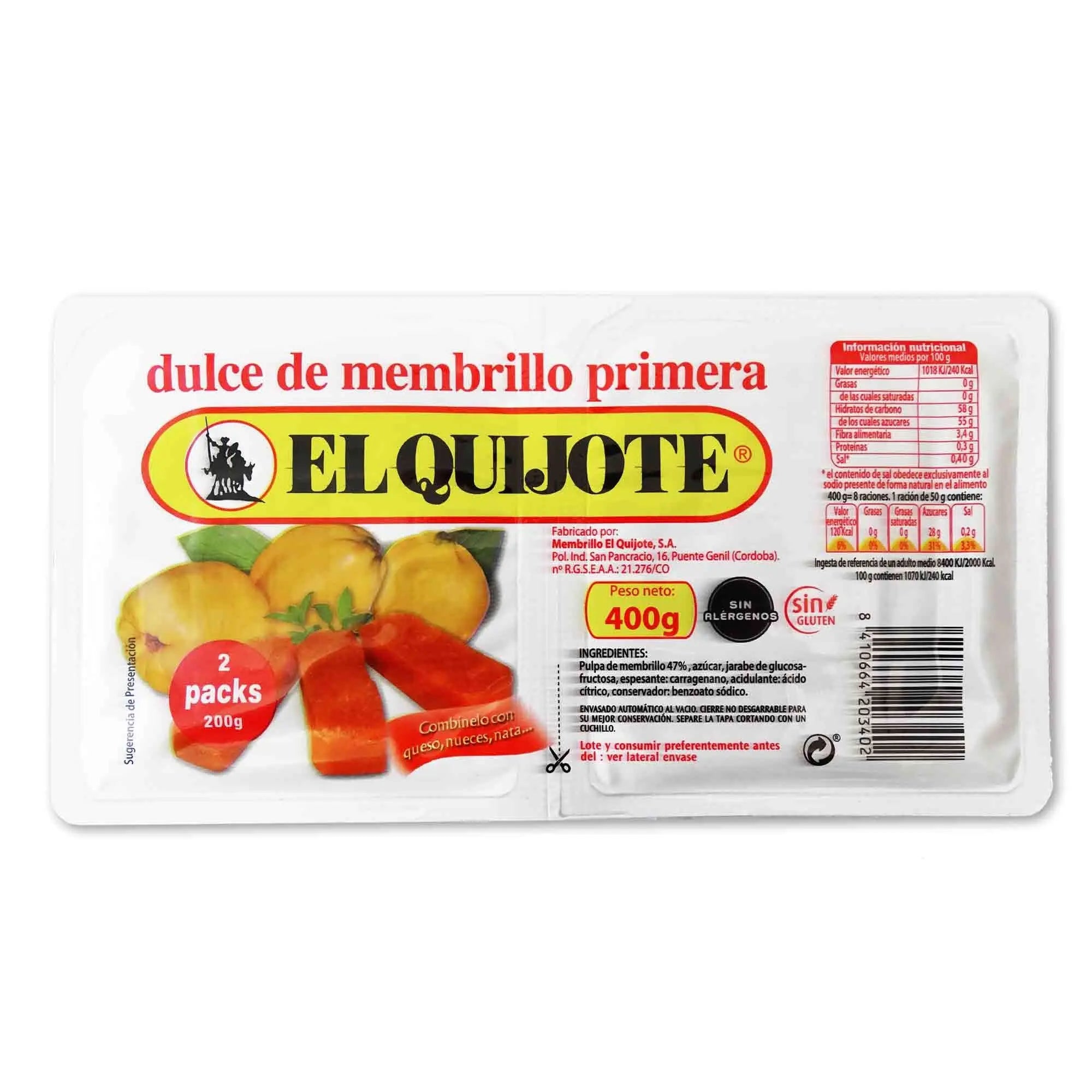 Dulce de Membrillo Primera 400g El Quijote