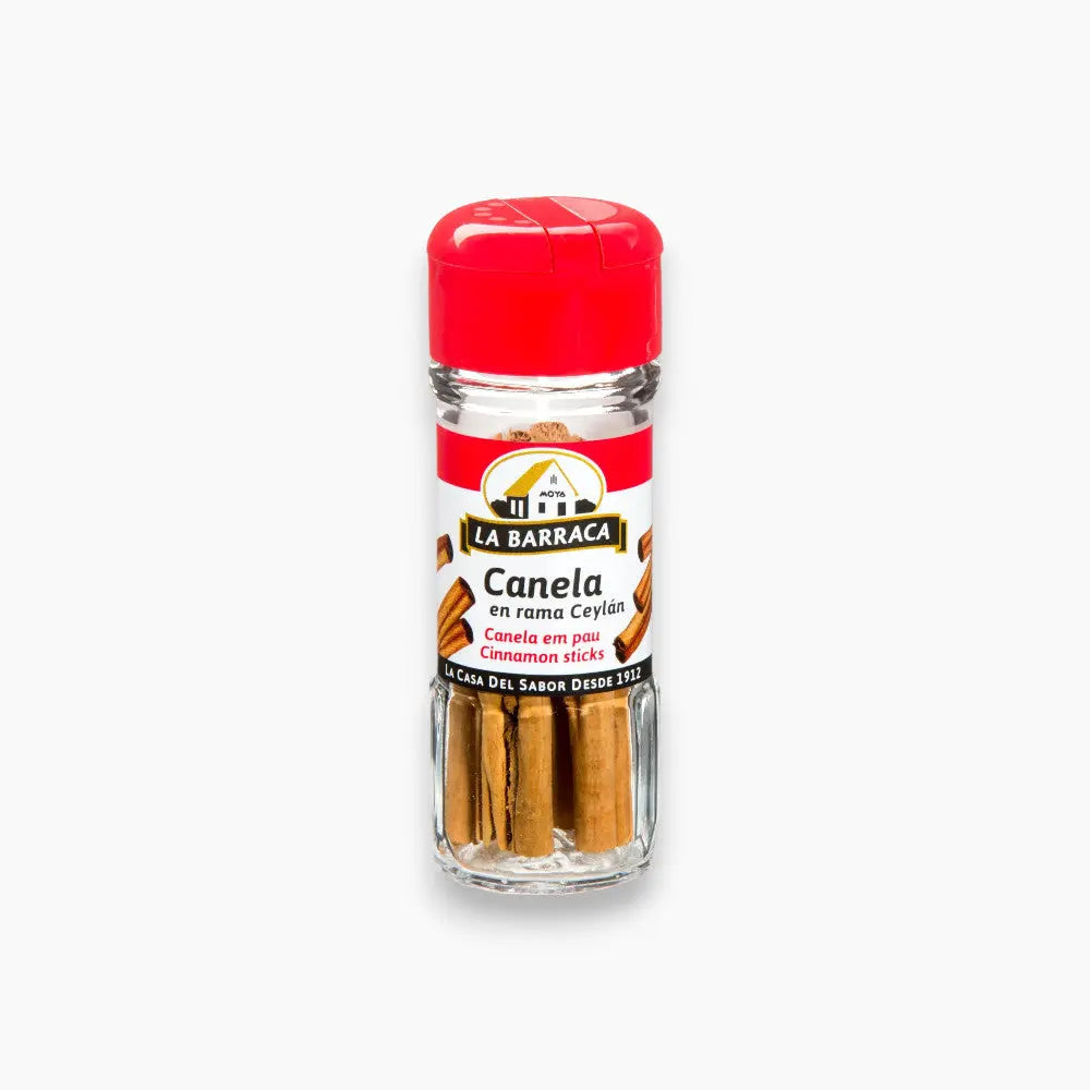 La Barraca Cinnamon Sticks 12g, 3 pieces in a glass jar.