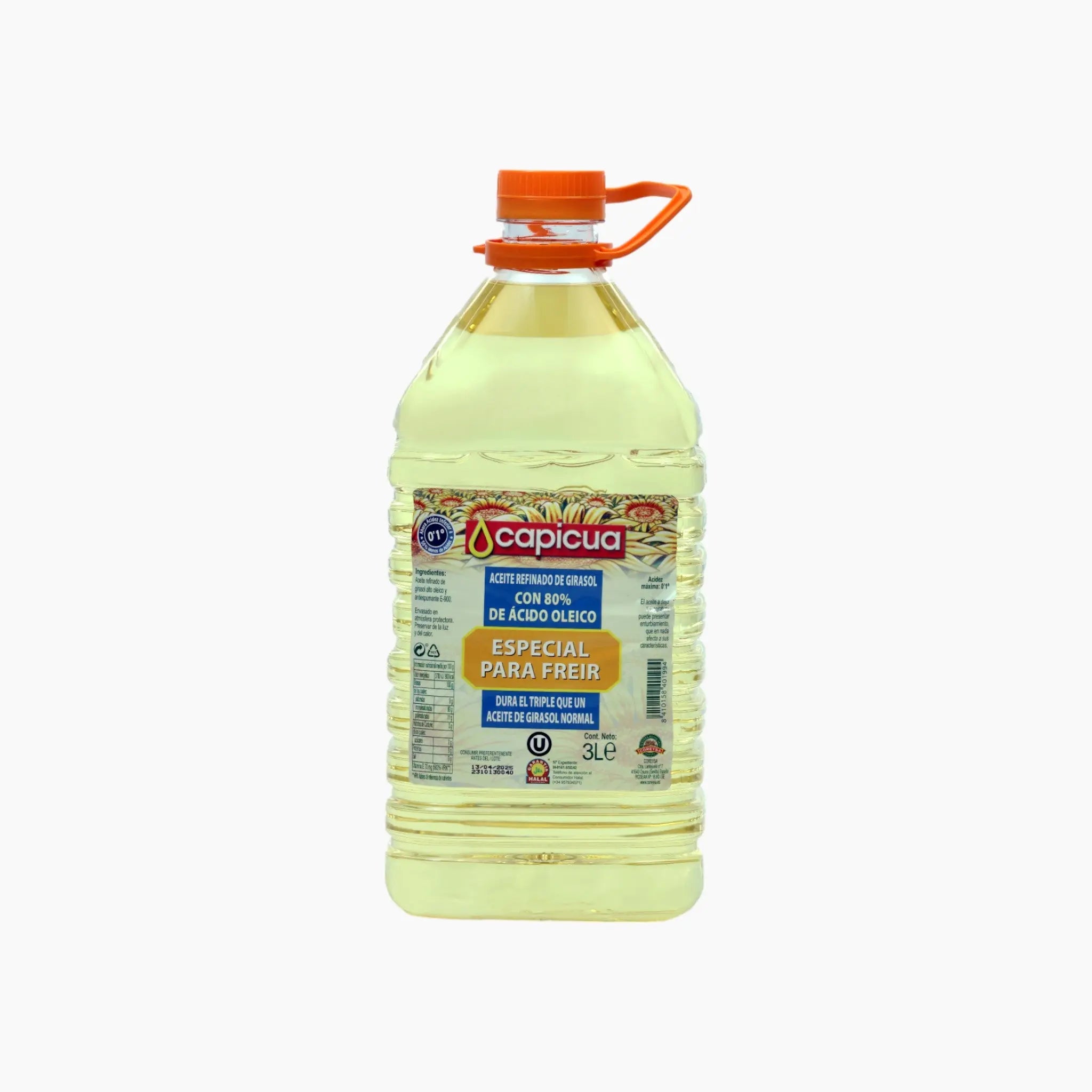 Capicua Sunflower Oil for Frying 3L bottle