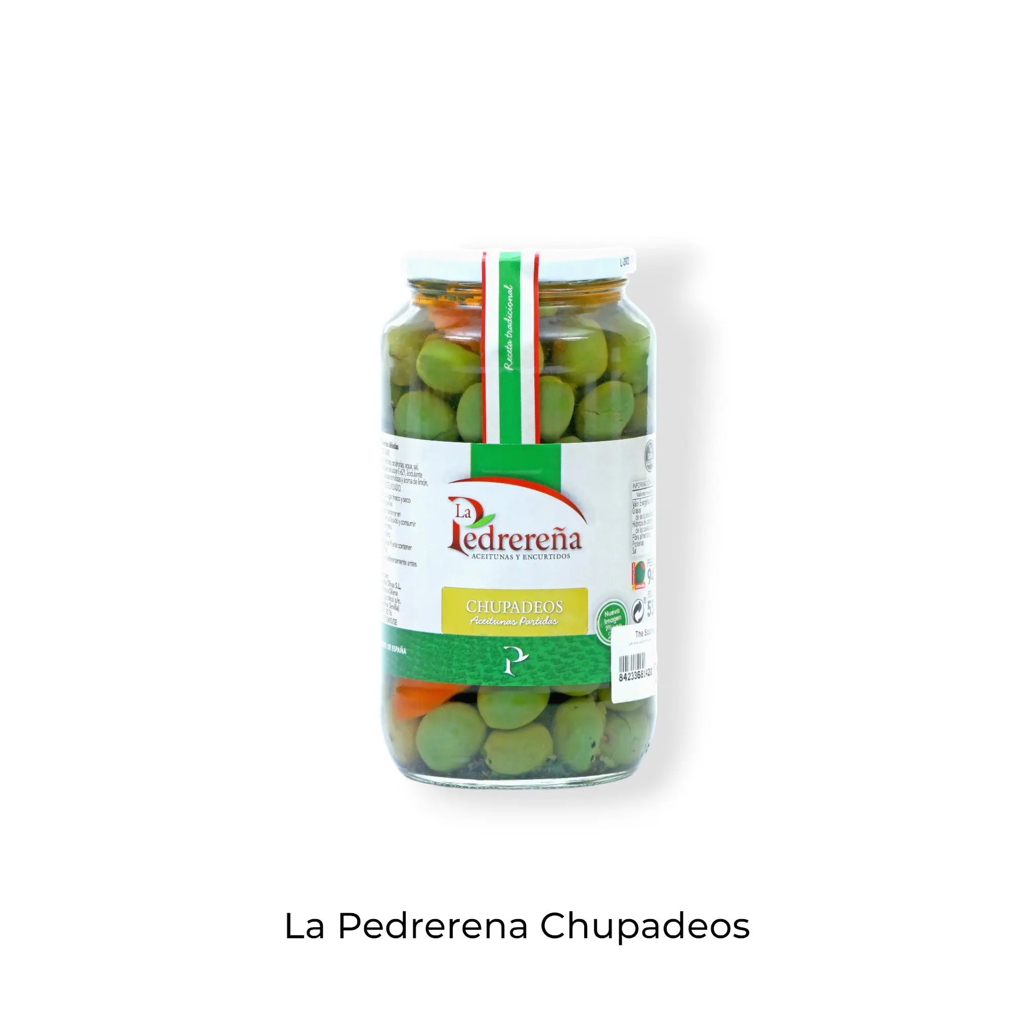 La Pedreña premium Chupadeos split olives in 940g jar