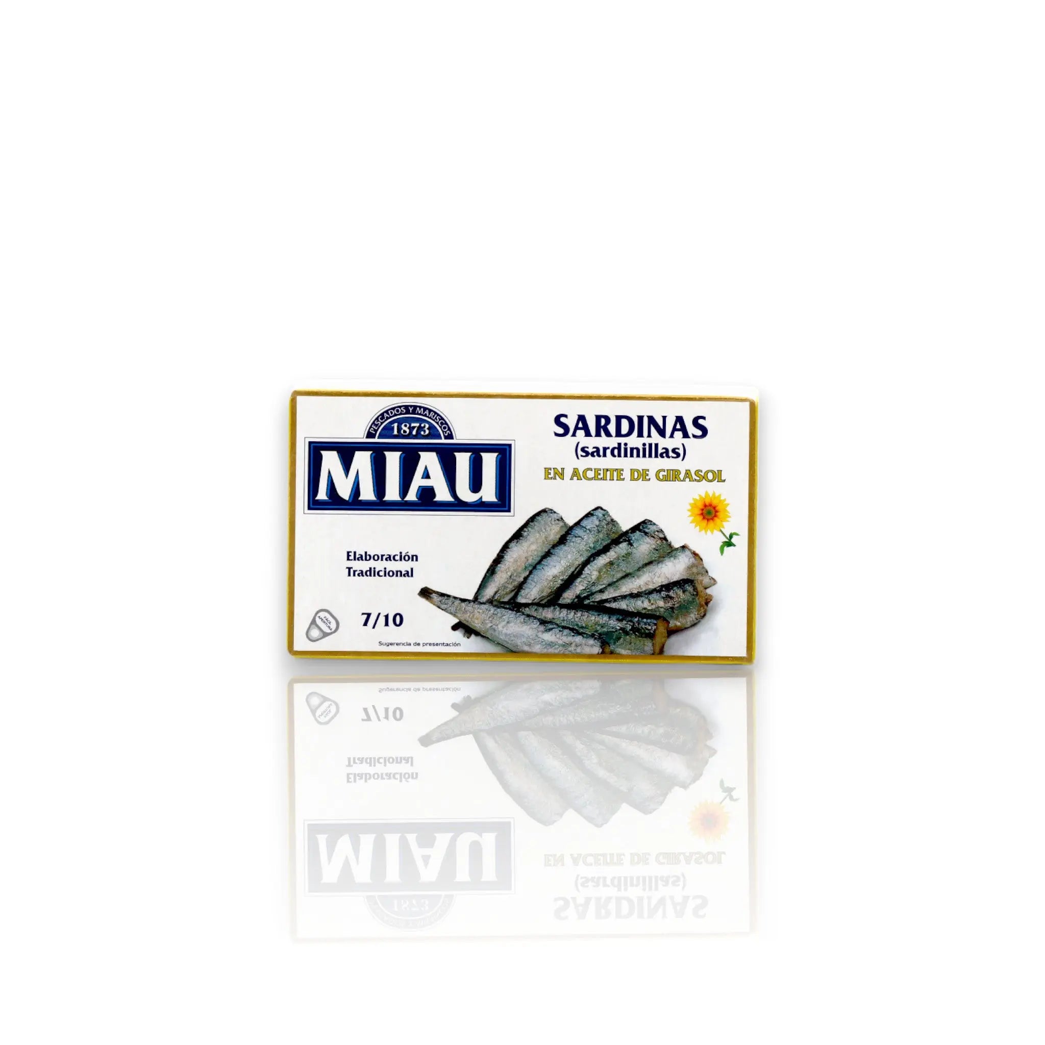 Miau Sardines in Sunflower Oil - 85g can with vibrant packaging