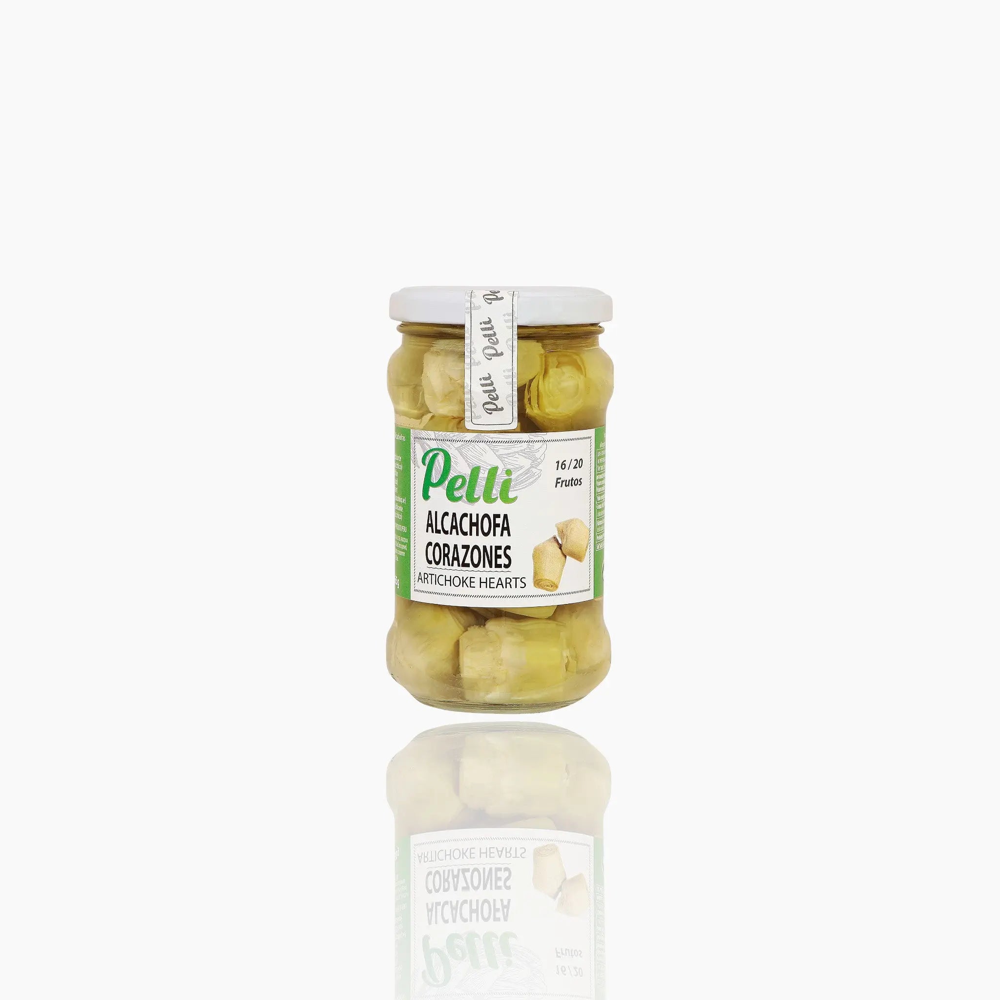 Pelli Artichoke Hearts 290g - Jar of premium-quality tender artichoke hearts.