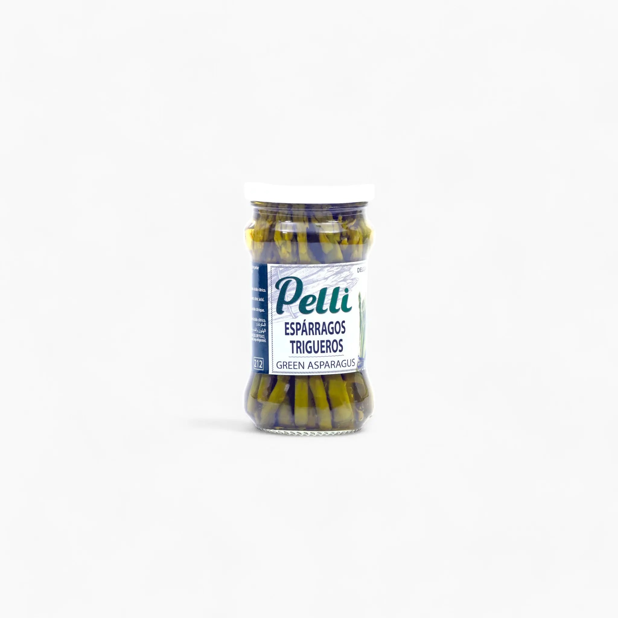 Pelli Green Asparagus 212g - Premium Espárragos Trigueros in jar.